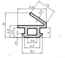 Уплотнитель для алюминиевых конструкций 1428 аналог КПУ 06